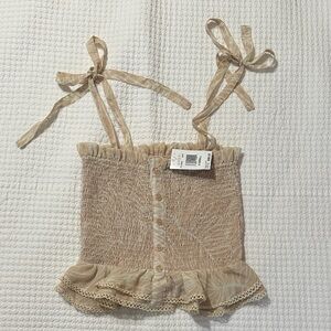 Wander Sand Smocked Top